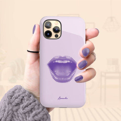 Personalized Pop Art Halftone Lips iPhone Case